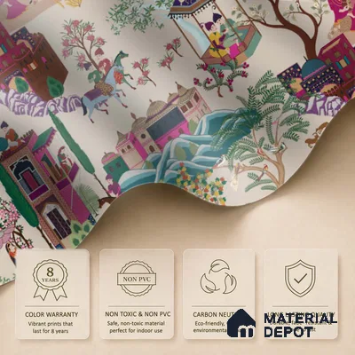 Pashmina, Indian Shawl Inspired Wallpaper for Rooms Sukoon Series Handmade Abstract Design (Customised Size Wallpaper)