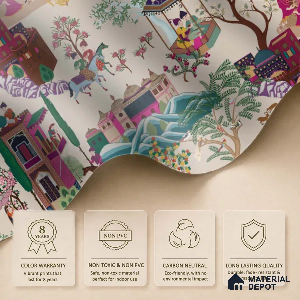 Pashmina, Indian Shawl Inspired Wallpaper for Rooms Sukoon Series Handmade Abstract Design (Customised Size Wallpaper)