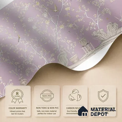 Phoolbagh, Beautiful Chinoiserie Wallpaper Sukoon Series Handmade Chinoserie Design (Customised Size Wallpaper)