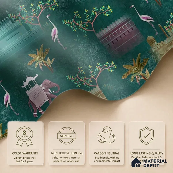 Royal Garden, an Indian Scenic Wallpaper Sukoon Series Canvas Nature Design (Customised Size Wallpaper)
