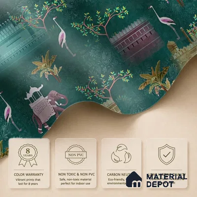 Royal Garden, an Indian Scenic Wallpaper Sukoon Series Handmade Nature Design (Customised Size Wallpaper)