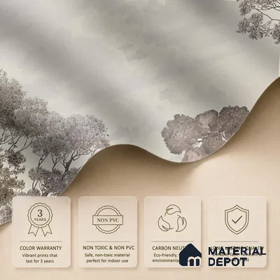 H901012 Sukoon, A Calm Life in Nature, Wallpaper Sukoon Series Canvas Patterned Design (Customised Size Wallpaper)