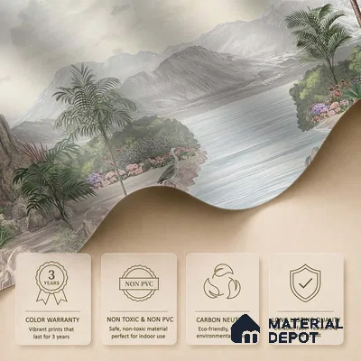 Surmaya, Pleasing Room Wallpaper Design Sukoon Series Canvas Nature Design (Customised Size Wallpaper)