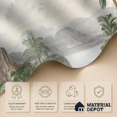 Surmaya, Pleasing Room Wallpaper Design Sukoon Series Handmade Nature Design (Customised Size Wallpaper)