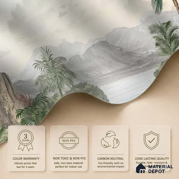 Surmaya, Pleasing Room Wallpaper Design Sukoon Series Handmade Nature Design (Customised Size Wallpaper)