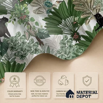 Tropical Tales: Deep Forest Wallpaper Sukoon Series Handmade Tropical Design (Customised Size Wallpaper)