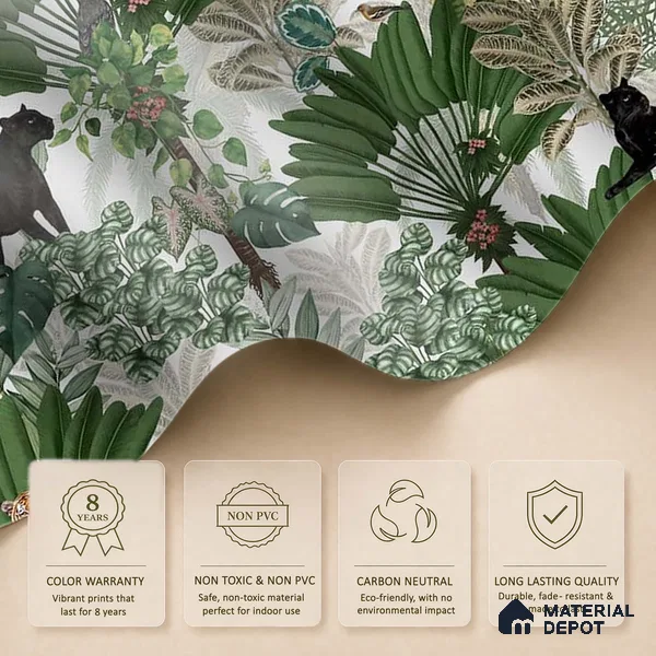 Tropical Tales: Deep Forest Wallpaper Sukoon Series Handmade Tropical Design (Customised Size Wallpaper)