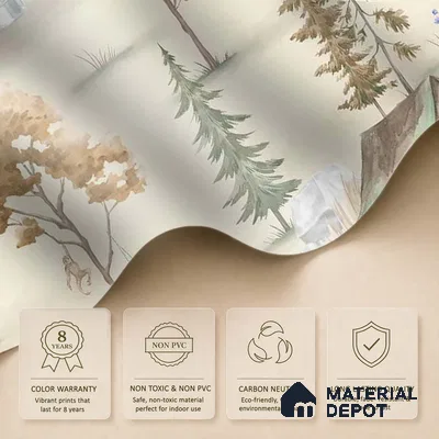 Wildlife Campout in the Jungle, Design for Kids, Autumn 10 Meter x 19.68 Inches Soft Feel Paper Type Wallpaper -54 Sq. Ft. | Minimum 15% wastage during installation