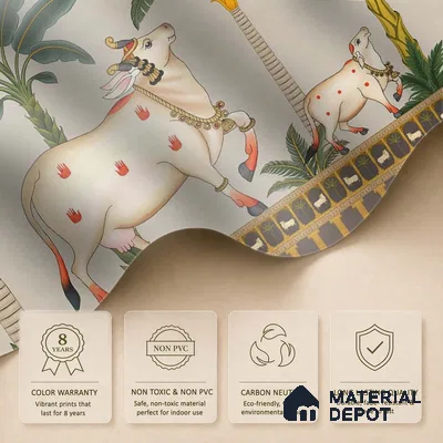 Surabhi Pichwai Wallpaper, Customised for Walls(Sandstone Paper)