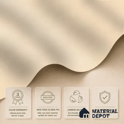 WP 03268 C | Viram | Beige & Olive Two-Tone Border Panel Plain Look Wallpaper Soft Feel (Customised Size)