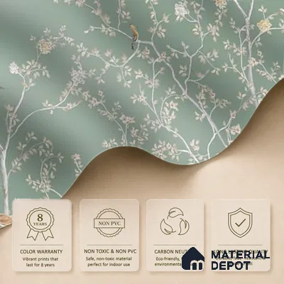 Verde Elegance, Handmade Chinoiserie (Customised Wallpaper)