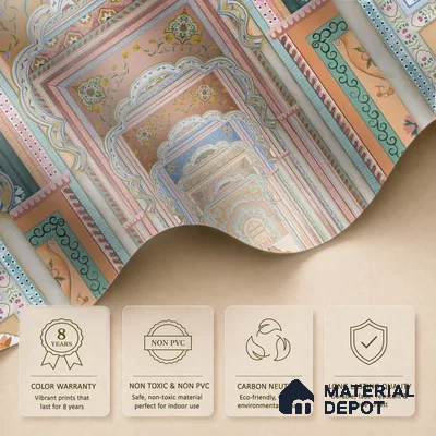 Dilli Darbar, Wallpaper in Suneherii Collection Handmade, Multicolor (Customised Wallpaper)