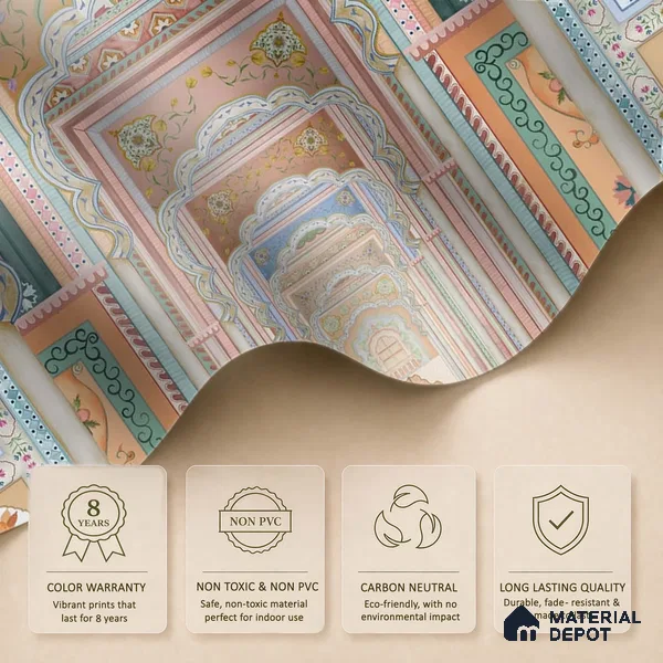 Dilli Darbar, Wallpaper in Suneherii Collection Handmade, Multicolor (Customised Wallpaper)