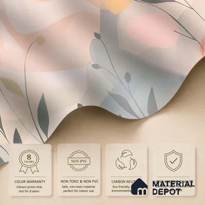Pastel Paradise Abstract Pattern for Room Pink Canvas (Customised Wallpaper)