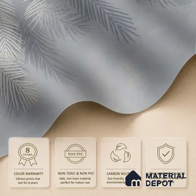 Hanging Tropical Leaves Design Blue Handmade (Customised Wallpaper)