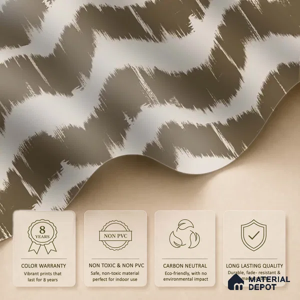 Waves Modern Abstract for Walls Muddy Brown Canvas (Customised Wallpaper)
