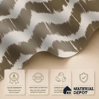 Waves Modern Abstract for Walls Muddy Brown Handmade (Customised Wallpaper)