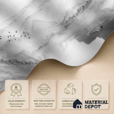 Marble Effect Scenery Customised Black & White Soft Feel (Customised Wallpaper)