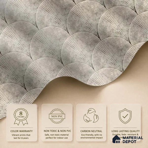 Sandy Arches Abstract Modern Geometric Beige Customized Wallpaper - Soft Feel