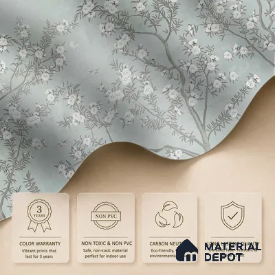 Chinoiserie Pattern for Walls, Light Green Handmade (Customised Wallpaper)