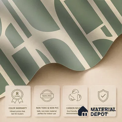 WP 03687 C | Rhythms Abstract Theme Modern Room | Sage Green Geometric Arch Blocks Abstract Look Wallpaper Handmade (Customised Size)