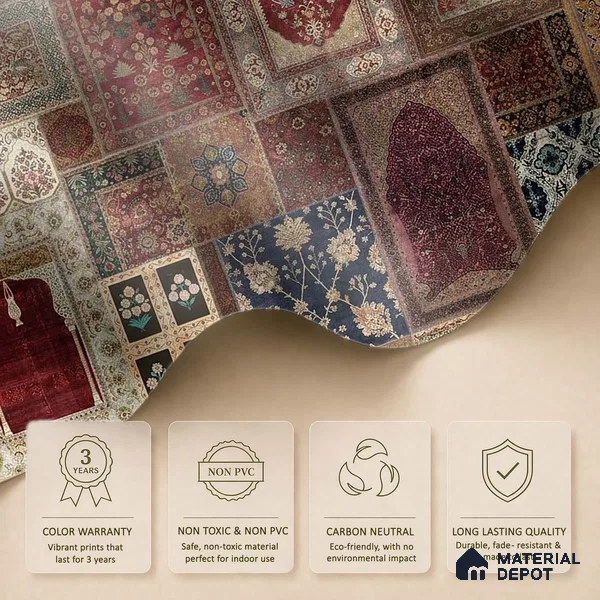 Aalishan Exquisite Indian Carpet Design Canvas Wallpaper for Walls