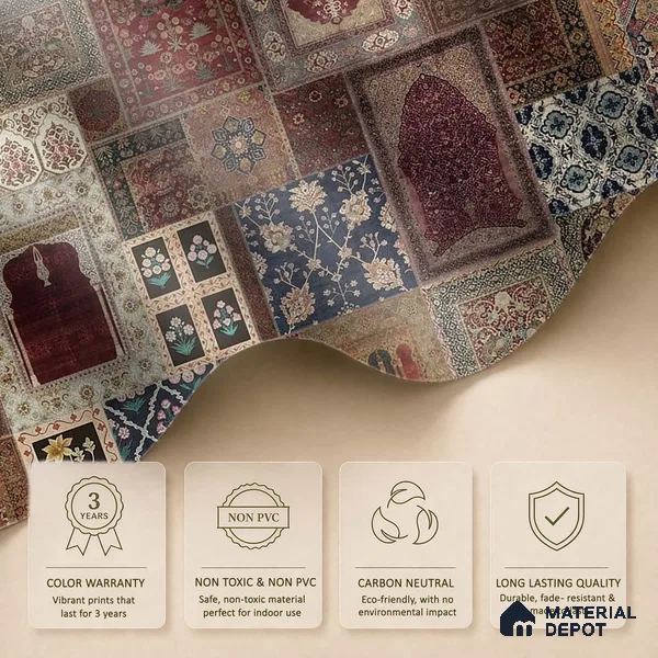 Aalishan Exquisite Indian Carpet Design Handmade Wallpaper for Walls