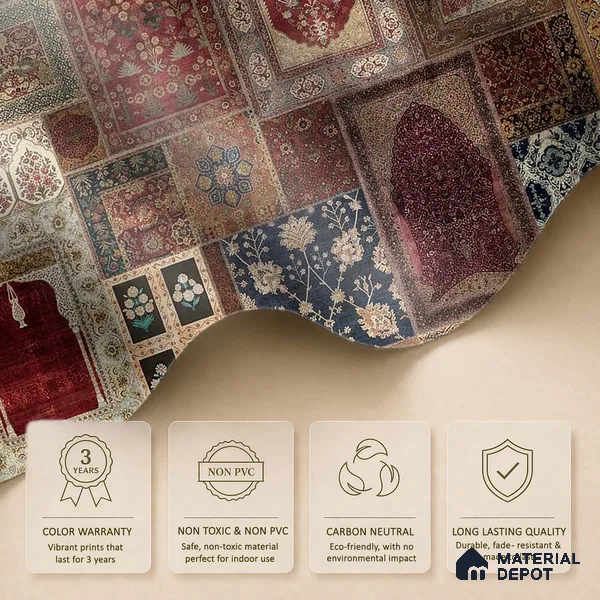 Aalishan Exquisite Indian Carpet Design Sandstone Wallpaper for Walls