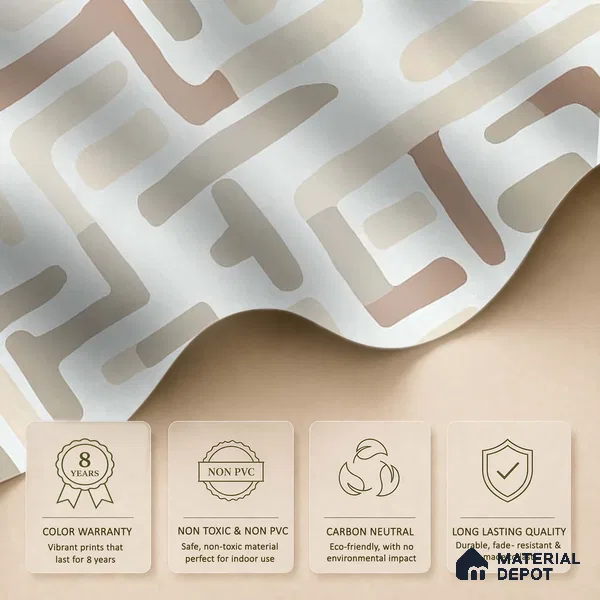 Urban Maze In Desert Sand Abstract Customised Handmade Wallpaper for Rooms