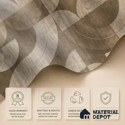 Sutra Sepia Abstract Geometric Pattern 10 Meter x 19.68 inches Canvas Wallpaper - 54 Sq. Ft. | Minimum 15% wastage during installation
