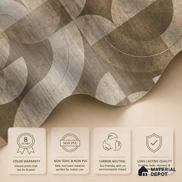 Sutra Sepia Abstract Geometric Pattern 10 Meter x 19.68 inches Canvas Wallpaper - 54 Sq. Ft. | Minimum 15% wastage during installation