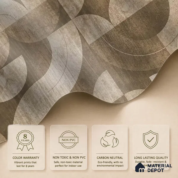 Sutra Sepia Abstract Geometric Soft Feel Wallpaper - 10 Meter x 19.68 Inches, 54 Sq. Ft. (Min. 15% Wastage)