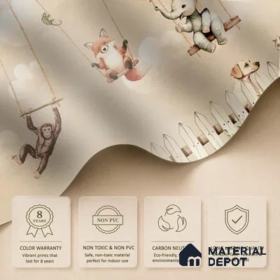 Giggle Garden Dusky Amber Kids Room Wallpaper Soft Feel (Customized Size Wallpaper)