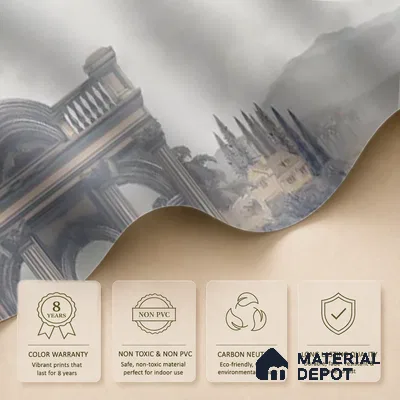 Majestic Foliage Epoch Customised Wallpaper Blue & Sepia