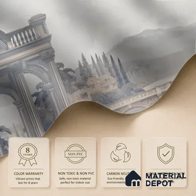 Majestic Foliage Epoch Customised Wallpaper Blue & Sepia