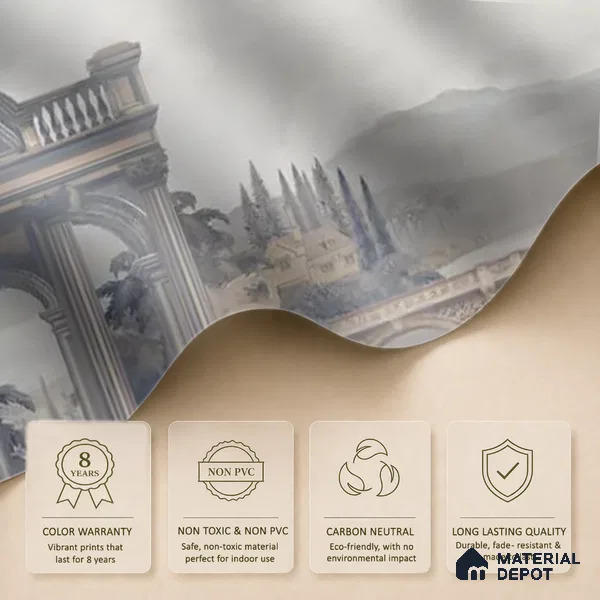 Majestic Foliage Epoch Customised Wallpaper Blue & Sepia