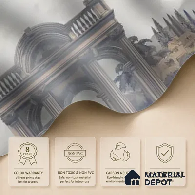 Majestic Foliage Epoch Customised Wallpaper Blue & Sepia