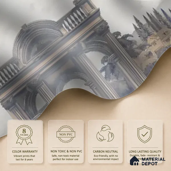 Majestic Foliage Epoch Customised Wallpaper Blue & Sepia