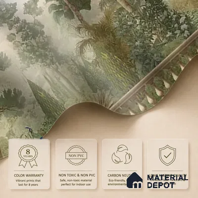 Peacock Garden, Jungle Theme Handmade Wallpaper for Walls (Customized Size Wallpaper)