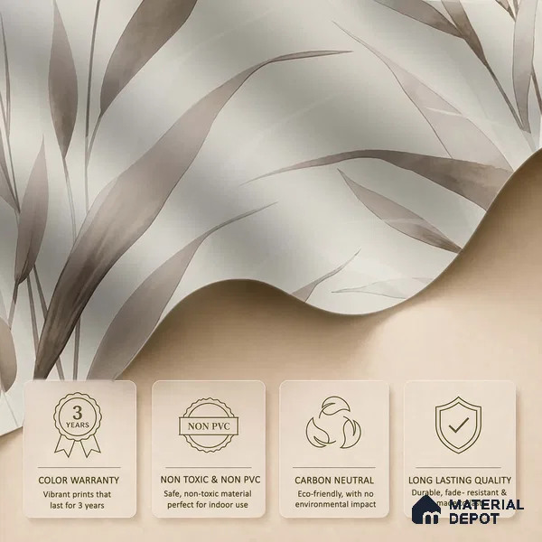 Whispering Blades Soft Mocha Abstract Customised Canvas Wallpaper for Rooms