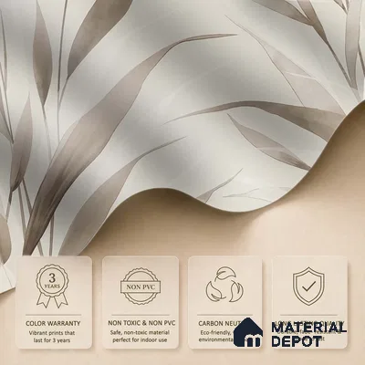 Whispering Blades Soft Mocha Abstract Customised Handmade Wallpaper for Rooms