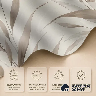 Whispering Blades Soft Mocha Abstract Customised Soft Feel Wallpaper for Rooms