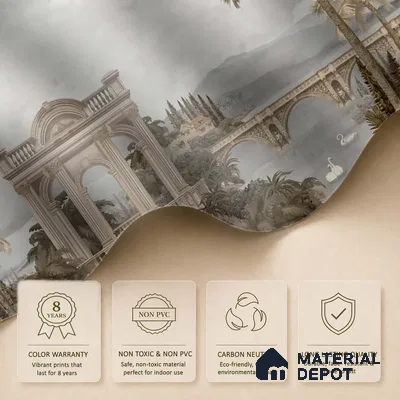 Majestic Foliage Epoch Canvas Green & Sepia (Customised Wallpaper)