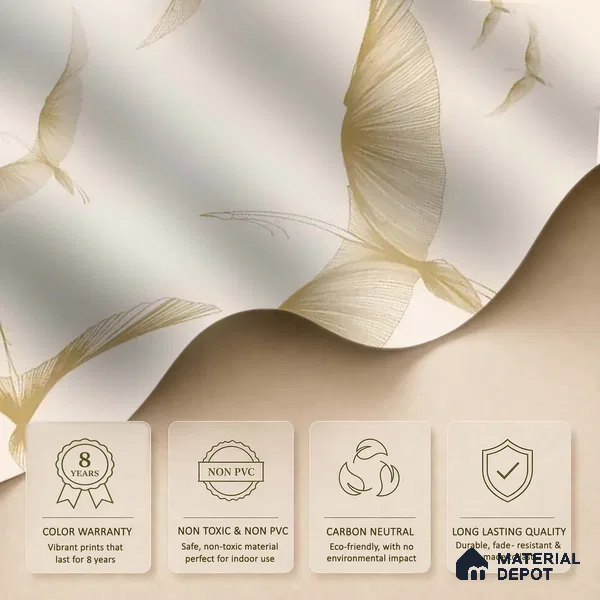 Golden Wings, Abstract Customised Canvas Wallpaper for Rooms
