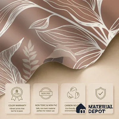 Botanical Muse Tropical Canvas Customized Wallpaper, Brown Background