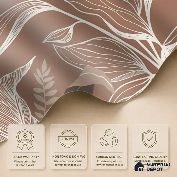Botanical Muse Tropical Canvas Customized Wallpaper, Brown Background