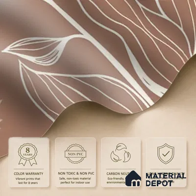 Botanical Muse Tropical Soft Feel Customized Wallpaper, Brown Background