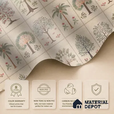 Beige Botanical Bliss Canvas wallpaper Customised for Walls