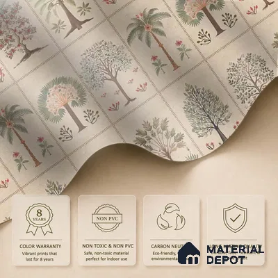 Beige Botanical Bliss Sandstone wallpaper Customised for Walls
