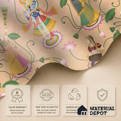 Vrindavan, Krishna and Gopies Canvas Customised Wallpaper
